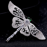 Broche libellule en zircon brillant