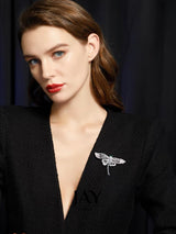 Broche libellule en zircon brillant