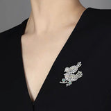 Broche d'amoureux en zircon