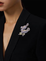 Broche d'amoureux en zircon