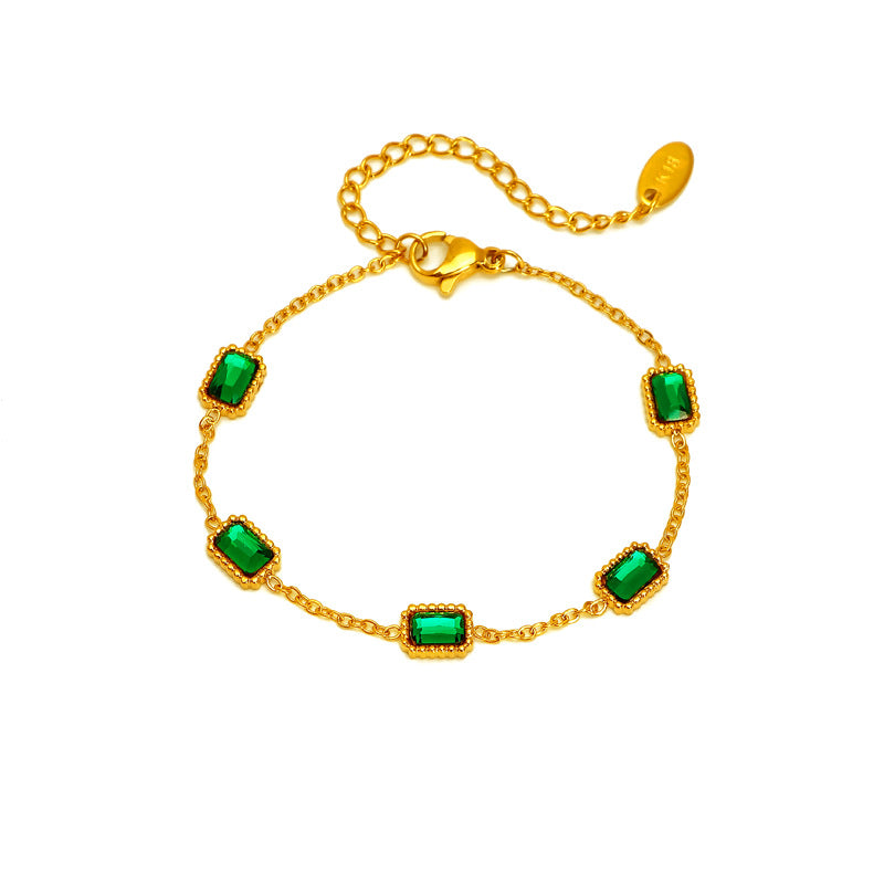 Ensemble de collier et bracelet en zircon