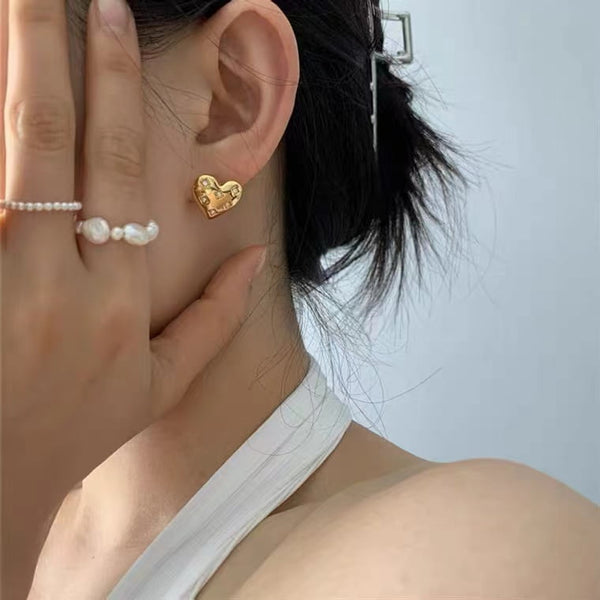 Boucle d'oreille grand coeur