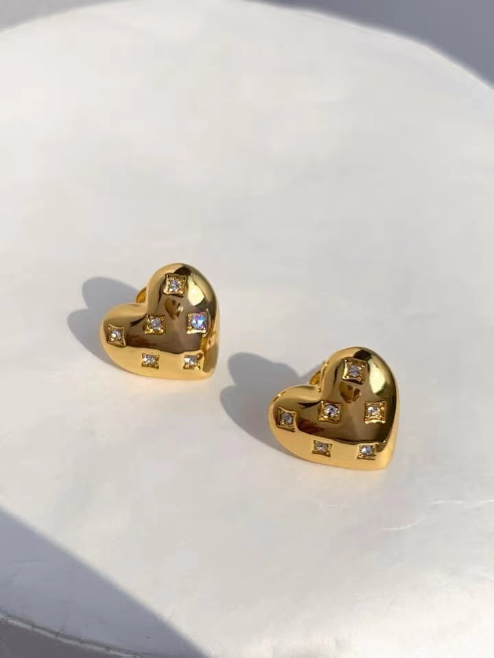 Boucle d'oreille grand coeur