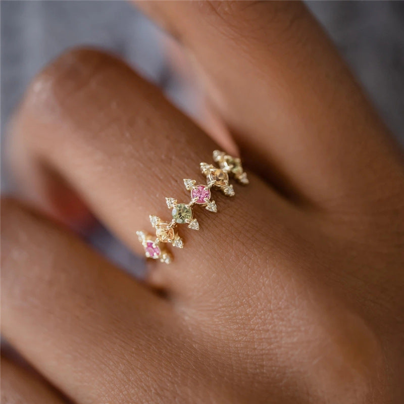 Bague en argent 925 avec zircon en forme de couronne
