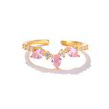 Bague ajustable en argent 925 avec tiare rose
