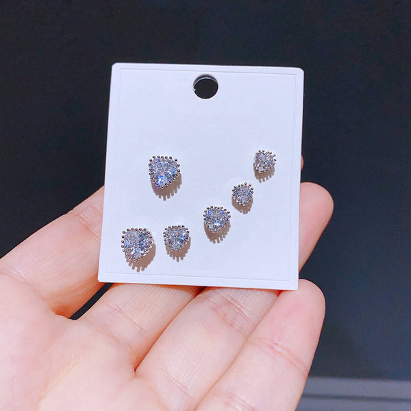 Ensemble de 6 paires de boucles d'oreilles basiques en zircon