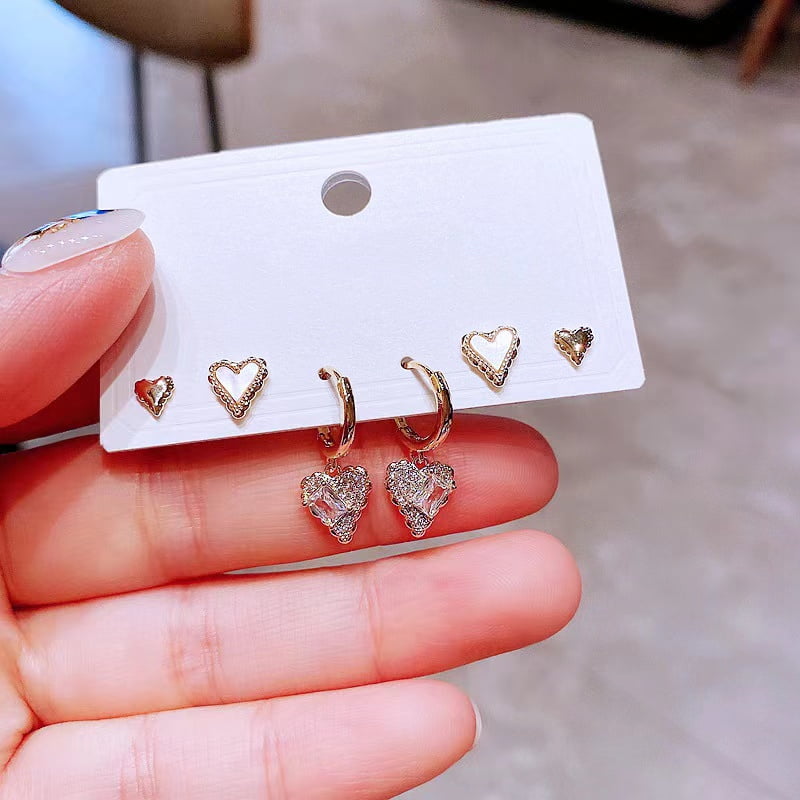 Ensemble de 3 paires de boucle de pierres t de nacre