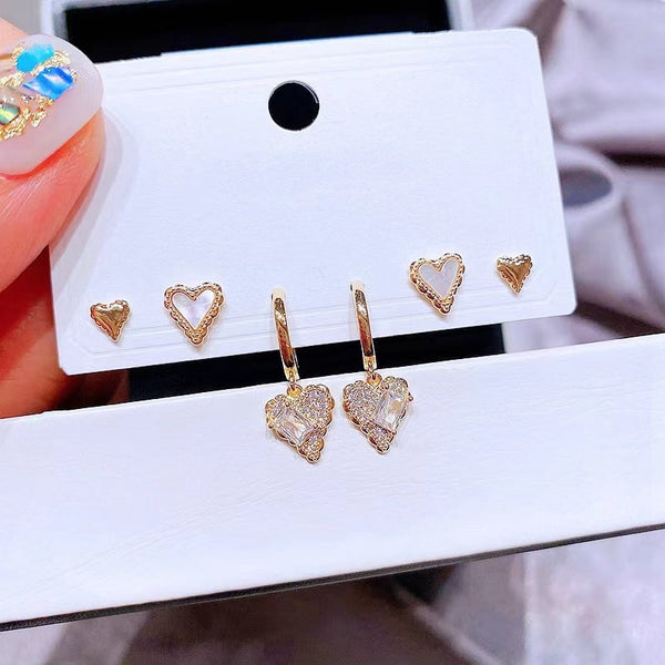 Ensemble de 3 paires de boucle de pierres t de nacre