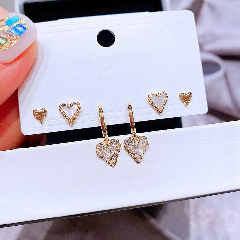 Ensemble de 3 paires de boucle de pierres t de nacre