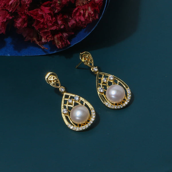 Boucle d'oreille en forme de goutte de perle d'eau douce