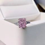 Bague grappe de diamants roses en argent 925