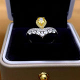 Bague en argent 925 et de pierre zircon citrine