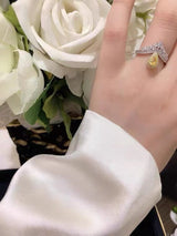 Bague en argent 925 et de pierre zircon citrine