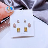 Ensemble de 3 paires de boucles d'oreilles en diamant 