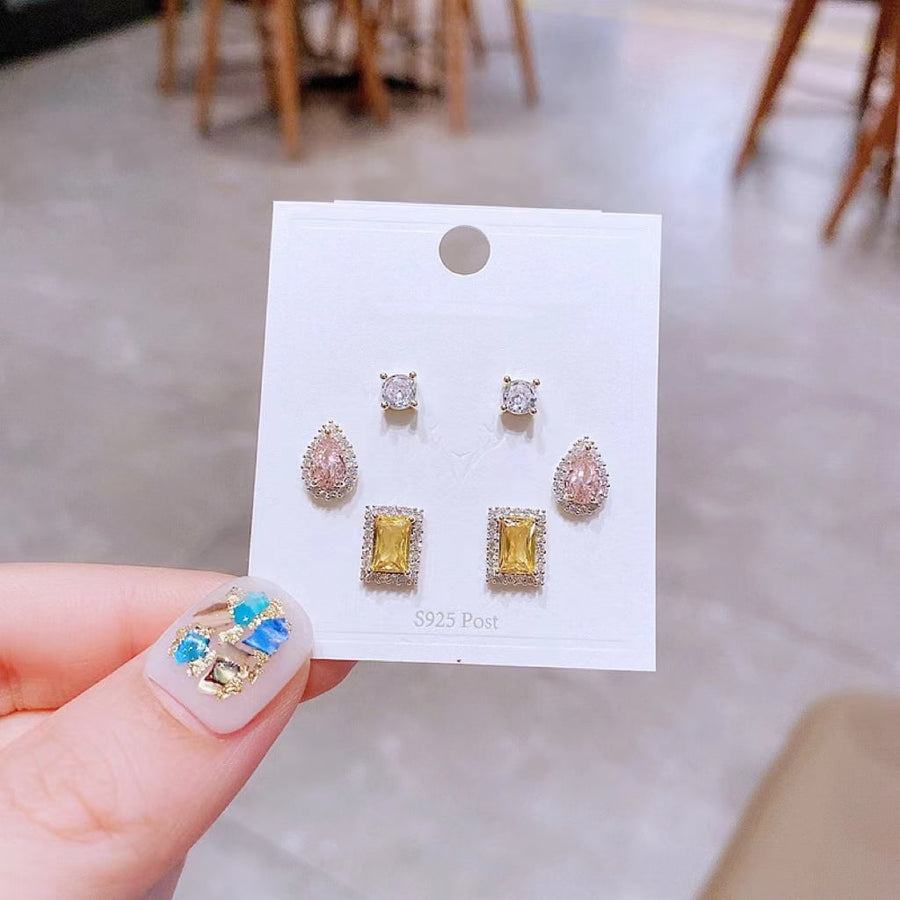 Ensemble de 3 paires de boucles d'oreilles en diamant 