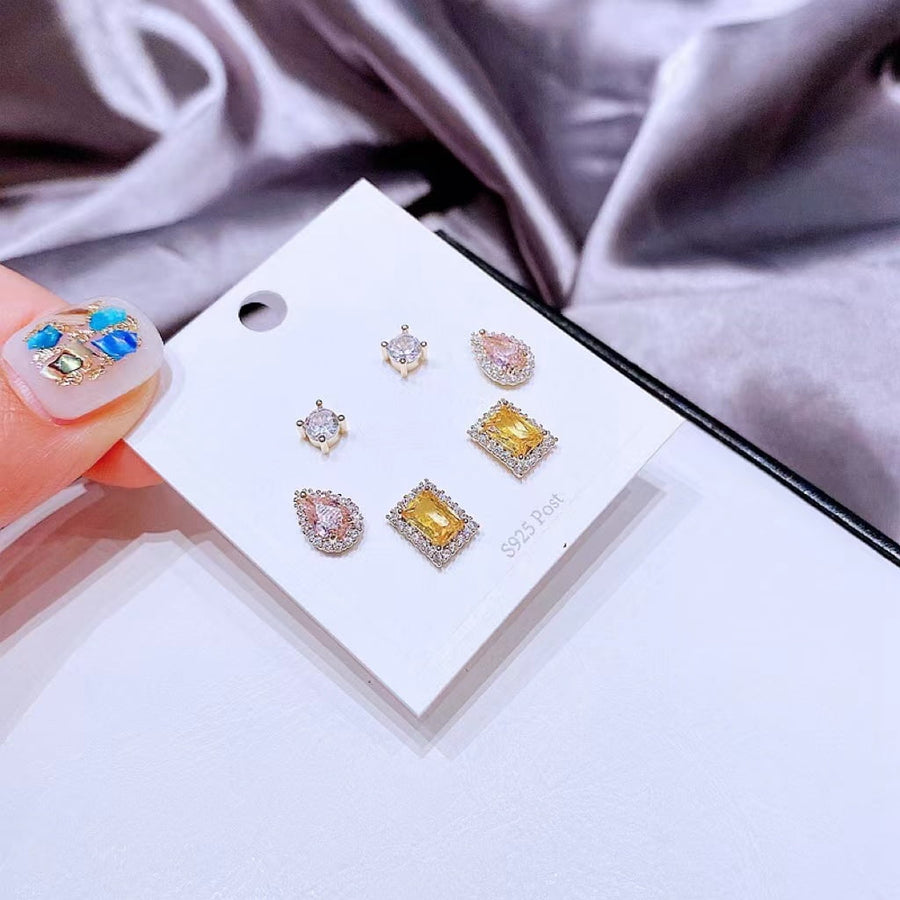 Ensemble de 3 paires de boucles d'oreilles en diamant 