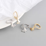 Boucle d'oreille papillon en argent 925