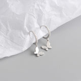 Boucle d'oreille papillon en argent 925