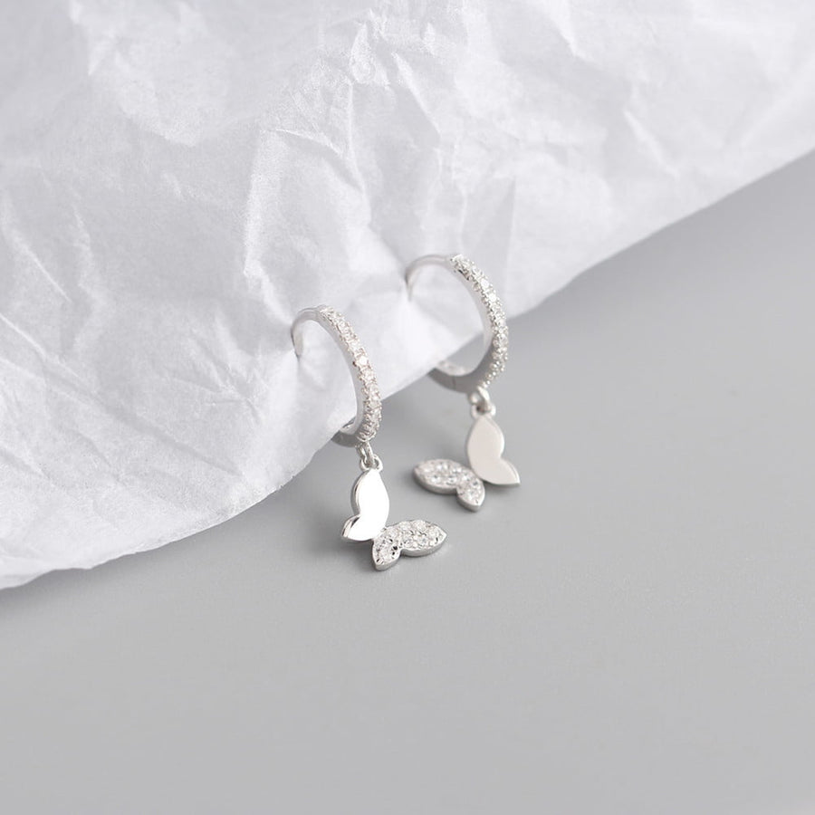 Boucle d'oreille papillon en argent 925