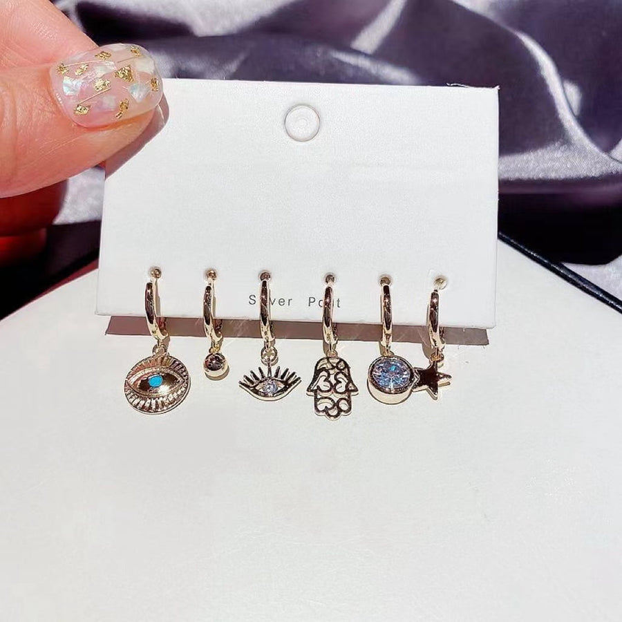 Boucle d'oreille 6 pcs Main de Fatima