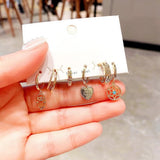 Boucle d'oreille 6 pcs Fatima Hand Evil Eye
