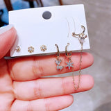 Ensemble de boucles d'oreilles de renne flocon de neige 5 pcs