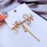 Lot de 6 boucles d'oreilles G Star Moon Style très unique et chic