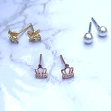 Ensemble de boucles d'oreilles 6pcs 925 Silver Tiara Pearl Pinwheel