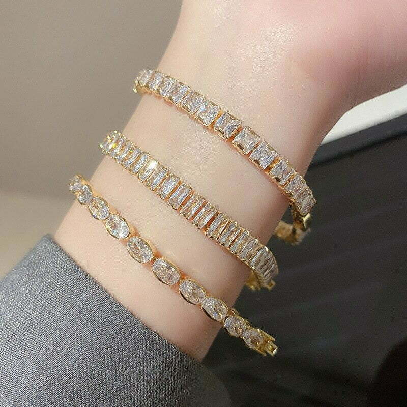 Bracelet en zircon serti de 3 pièces