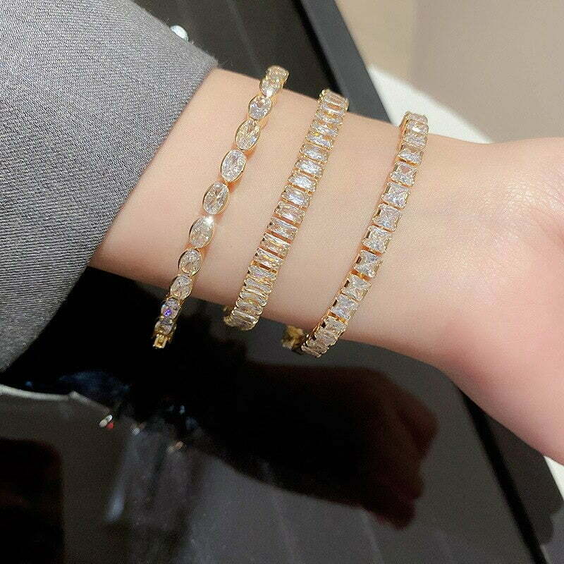 Bracelet en zircon serti de 3 pièces